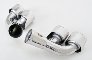 Endrohrsatz " Brombacher " Edelstahl poliert  997 S 09- Doppel rund 4x90mm