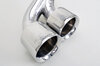 Endrohrsatz " Brombacher " Edelstahl poliert  997 S 09- Doppel rund 4x90mm
