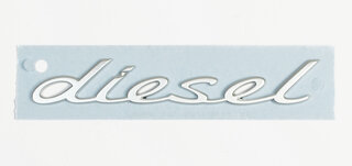 Emblem "Diesel"" White Silver chrome" left side fender