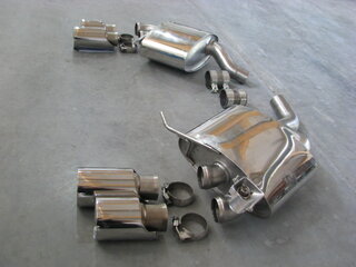 Sport Muffler "Brombacher" Macan (95B) Turbo, with valves & tips (Sound Version)