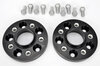 Elargisseur 22mm alu anodisé noir fixe (2pièce) avec vis de roue noires, Macan