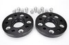 Elargisseur 22mm alu anodisé noir fixe (2pièce) avec vis de roue noires, Macan