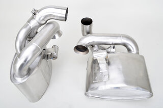 Sportabgasanlage 997.1 GT3/GT3RS Klappenumbau, 200Zeller, 2 x 80mm Endrohre schwarz