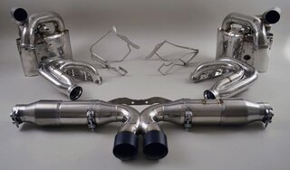 Sportabgasanlage 997.1 GT3/GT3RS Klappenumbau, Leerkat, 2 x 90mm Endrohre schwarz