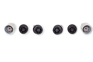 Felgenschlossatz - Schwarz - für 7mm VA + 7mm HA Distanzen