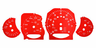 FVD Brombacher Instrument Face Set 958.1 Cayenne Turbo - Guards Red - Tiptronic - KPH - With Logo