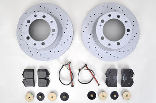 Sport Brake Service Kit 964 C2 / C4 - REAR - Drilled Discs - for the 4 Piston Caliper