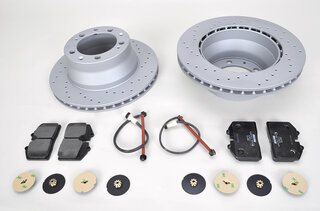 Sport Brake Service Kit 964 C2 / C4 - REAR - Drilled Discs - for the 4 Piston Caliper