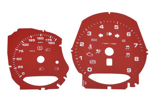 Instrument Face Set 981 - S Model - Guards Red - Manual - MPH - 190 MPH