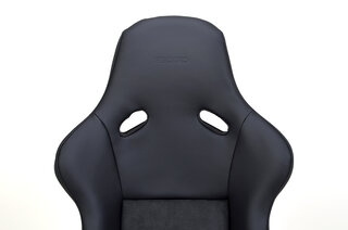 Recaro Pole Position ABE - Black Leather Bolsters / Black Alcantara Inserts - GFRP - Wider XL Size
