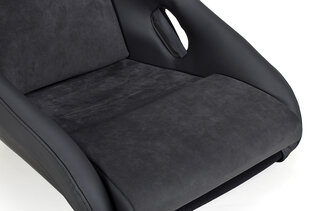 Recaro Pole Position ABE - Black Leather Bolsters / Black Alcantara Inserts - GFRP - Wider XL Size