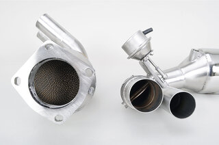 Silencieux sport "Brombacher" 997 turbo, à clapets avec cata.sport 100 cellules (export) inox