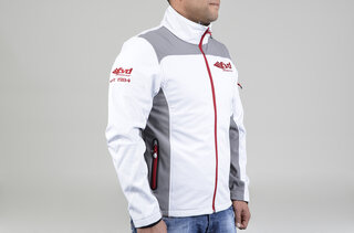 FVD (Homme) Motorsport Blouson blanc avec logos rouge 3XL