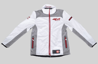 FVD (Homme) Motorsport Blouson blanc avec logos rouge 3XL