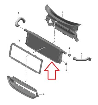 Front Center Radiator 981 Spyder / GT4 / 991.1 & 991.2 Turbo / S / 991.1 GT3 / RS