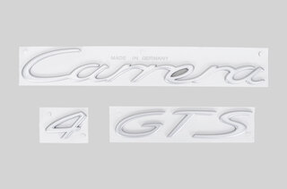 Logo set "Carrera 4 GTS" silver laquered