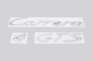 Logo set "Carrera 4 GTS" silver laquered