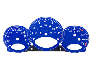 Instrument Face Set 987.2 - Boxster Spyder - Blue (Pantone 294 C) - Manual - KPH - 300 KPH - CUSTOM