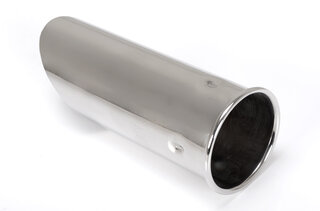 Exhaust Tip 911 1965-89 - Round - Rolled Edge - Stainless Steel - 179 / 106 x 60 mm