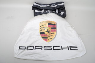 Fahrzeugabdeckung mit Porsche Wappen "ohne Spoiler, Aussenspiegel links"