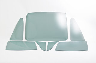 Scheibensatz Makrolon/ Polycarbonat 911 F-Modell 65-73 (klar/3mm Stärke) mit Schiebefenster li/re