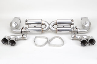 Sport Muffler 997.2 Turbo "+650PS"  (Sound Version), 100 Cell Cats, with tips (4x90mm)