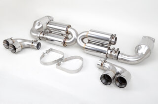 Sport Muffler 997.2 Turbo "+650PS"  (Sound Version), 100 Cell Cats, with tips (4x90mm)