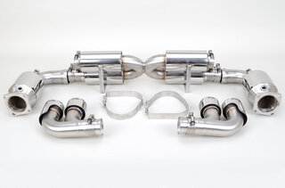 Sport Muffler 997.2 Turbo "+650PS"  (Sound Version), 100 Cell Cats, with tips (4x90mm)
