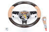 Steering wheel multifunction / gear shifter american Walnut wood / Luxor beige leather