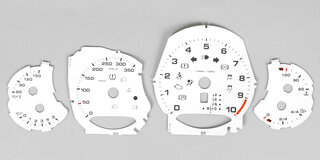Jeu de fonds de compteur blanc 991 GT3 - PDK - Km/h