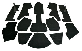 Carpet Set 911 3.2 L - Complete - Clubsport - Black - German Lightweight Felt
