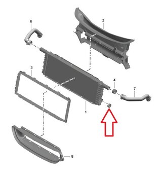 Front Center Radiator Rubber Bushing - Lower - Multiple Models