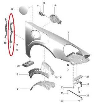 Adapter Halter Kotflügel Links