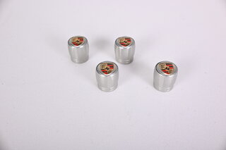 Ventilkappen - Satz Silber mit farbigem Wappen