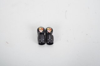 Ventilkappen - Satz Schwarz mit farbigem Wappen