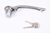 Door handle left with lock ylinder and key, chrome ( 63-67 )