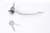 Door handle right with lock ylinder and key, chrome ( 63-67 )