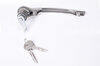 Door handle right with lock ylinder and key, chrome ( 63-67 )