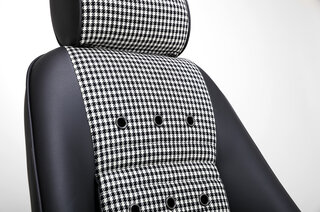 Classic RS Sport Seat - Soft Grain Vinyl Bolsters / Pepita Inserts with Dark Anthracite Grey Eyelets
