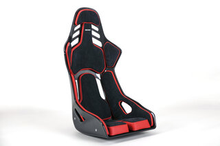 Recaro Podium CF - Driver Side - Medium - Carbon + Black Alcantara / Red Leather - Track or Street
