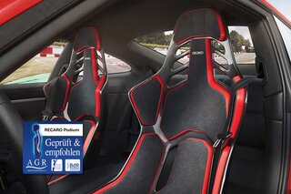 Recaro Podium CF - Driver Side - Medium - Carbon + Black Alcantara / Red Leather - Track or Street