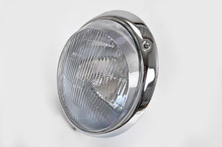 Euro H4 Headlight - Right or Left - Left Hand Drive - BOSCH - Chrome Ring