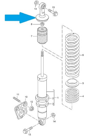 Shock Absorber Mounting Eye Carrera GT - For Front and Rear - New Old Stock (NOS) Genuine