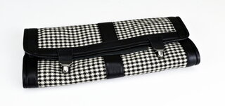 Werkzeugtasche "Pepita Muster Schwarz/Weiß" - Schwarzes Leder - ohne Werkzeug