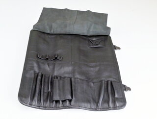 Werkzeugtasche "Pepita Muster Schwarz/Weiß" - Schwarzes Leder - ohne Werkzeug