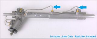 Upgraded Power Steering Rack Line Set - On Rack - Stainless Steel + Galvanized Connections