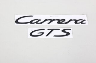Logo set rear hood "Carrera GTS" black laquered