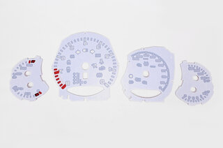 FVD Brombacher Instrument Face Set 991.1 Turbo - Guards Red - PDK - MPH - Tach Ring - With Logo