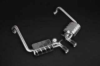 Silencieux sport à clapets "Capristo" 982 Boxster/718 Cayman S/ sorties carbone/à monter sur cata OE