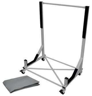 Chariot pour Hardtop avec blocage des roues, gris argent avec peinture époxi inclus toile couverture